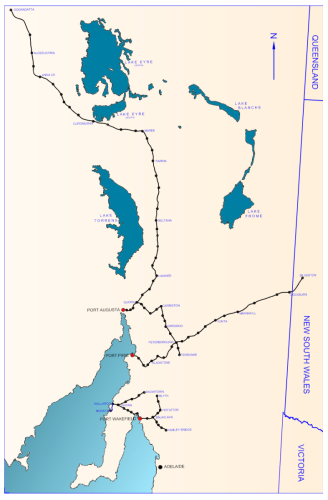 Map of lines South Australia 1905